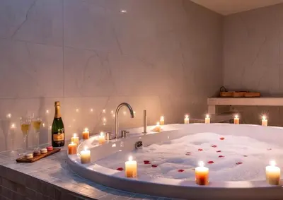 Boissons dans l'établissement Love Room avec balnéo-Le cocon parfait pour deux
