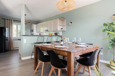 Cuisine ou kitchenette dans l'établissement Le Cocon des Allamandières