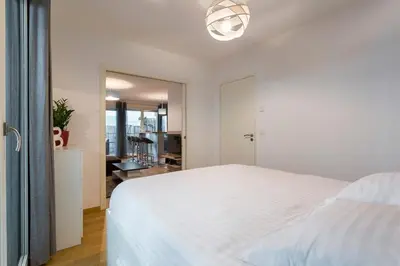 Un ou plusieurs lits dans un hébergement de l'établissement Hamac Suites - Le confluence terrasse -4pers