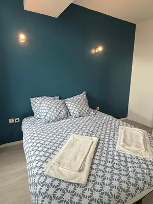 Un ou plusieurs lits dans un hébergement de l'établissement Appartement chaleureux, proche gare et monuments
