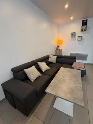 Coin salon dans l'établissement Appartement chaleureux, proche gare et monuments