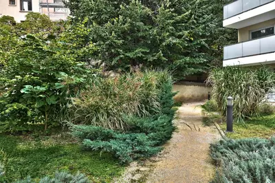 Jardin de l'établissement Cocon cosy 37m2 - Calme, confortable - Proche Lyon - Parking privé