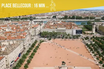 Vue générale sur Lyon ou vue de la ville depuis l'appartement