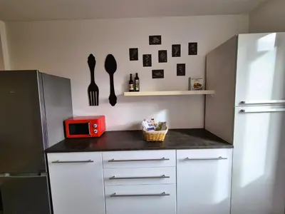 Cuisine ou kitchenette dans l'établissement Séjour nature et cosy à 2 pas du Lac des Sapins