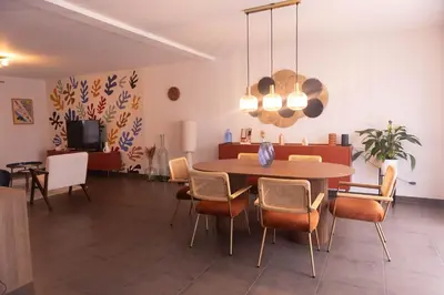 Coin salon dans l'établissement Gite Matisse