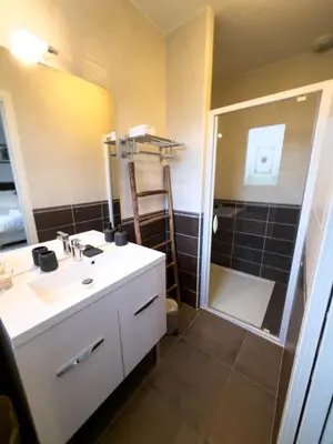 Salle de bains dans l'établissement Gîte Pégase