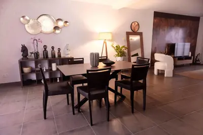 Cuisine ou kitchenette dans l'établissement Gîte Pégase