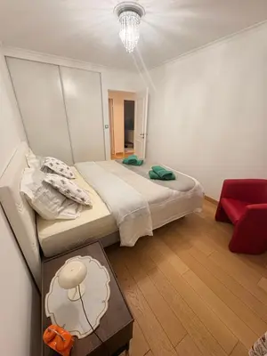 Un ou plusieurs lits dans un hébergement de l'établissement Grand appartement luxueux - Parc de la tête d'Or - Interdit aux événements