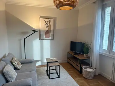 Télévision ou salle de divertissement dans l'établissement T2 cosy gare de Villeurbanne,Part-dieu