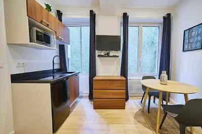 Cuisine ou kitchenette dans l'établissement Charming apartment on the Saône Quays