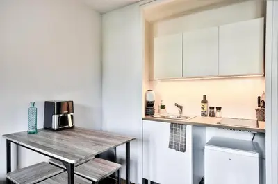 Cuisine ou kitchenette dans l'établissement Chaleureux T2 à 15 min de Lyon