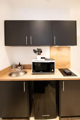 Cuisine ou kitchenette dans l'établissement Suite de charme rénovée près de l Opéra de Lyon