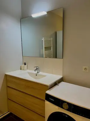 Salle de bains dans l'établissement Charmant Studio Villeurbanne, Proche de Lyon