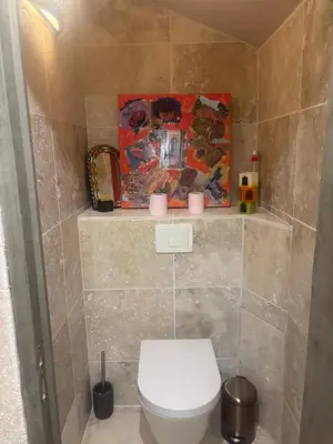 Salle de bains dans l'établissement Les collines de chandieu