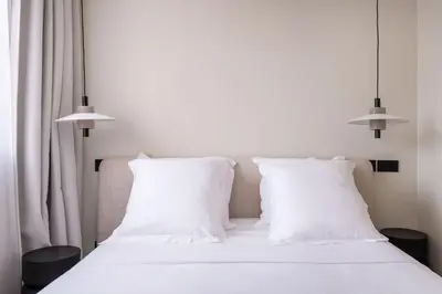 Un ou plusieurs lits dans un hébergement de l'établissement Sublime Appartement de Prestige-Décoration Soignée