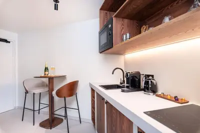 Cuisine ou kitchenette dans l'établissement Sublime Appartement de Prestige-Décoration Soignée