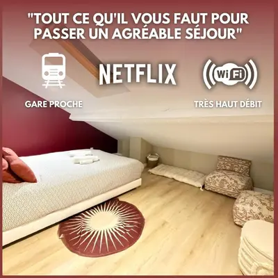 Un ou plusieurs lits dans un hébergement de l'établissement T2 Neptune x4 people NEW Gare parilly