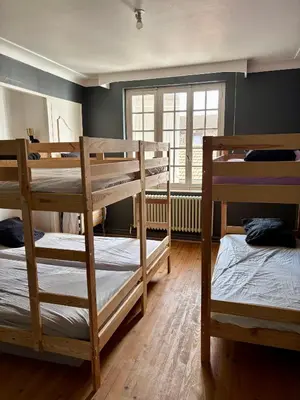 Un ou plusieurs lits dans un hébergement de l'établissement Appartement Vénus au coeur de la campagne