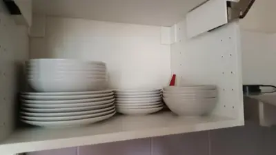 Cuisine ou kitchenette dans l'établissement Superbe studio Lyon 3 avec chambre et balcon