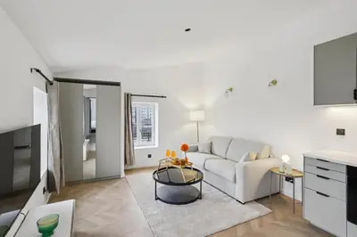 Coin salon dans l'établissement Superbe appartement, design & moderne en hypercentre
