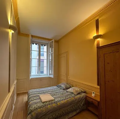 Un ou plusieurs lits dans un hébergement de l'établissement Appartement lumineux en plein coeur de Lyon