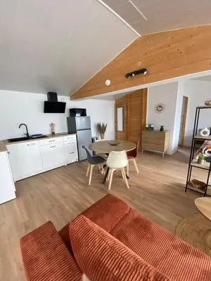 Cuisine ou kitchenette dans l'établissement Chalet bois cosy indépendant Saint Jean de Niost