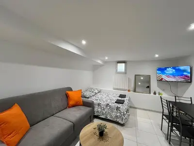 Télévision ou salle de divertissement dans l'établissement L'Underground - 4 pers - Proche centre-ville de Lyon