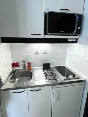 Cuisine ou kitchenette dans l'établissement Calm and Cozy Apartment