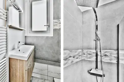 Salle de bains dans l'établissement Appartement de charme, proche de toutes commonidités
