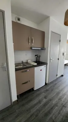Cuisine ou kitchenette dans l'établissement Cosy Studio Monplaisir Lumière Metro Lyon 8