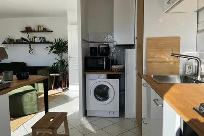 Cuisine ou kitchenette dans l'établissement Premium apartment with views of Lyon