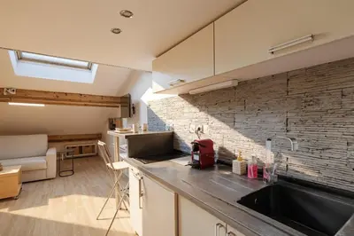 Cuisine ou kitchenette dans l'établissement Le Repaire Des Toits - Villeurbanne - Proximité Lyon