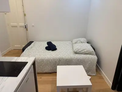 Un ou plusieurs lits dans un hébergement de l'établissement Modern and cozy studio - 4 people Villeurbanne