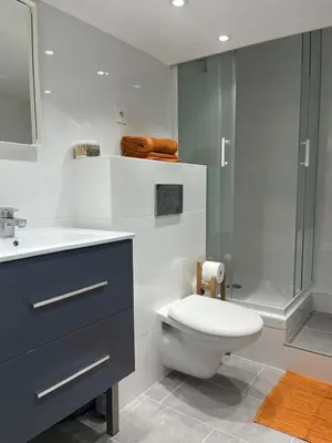 Salle de bains dans l'établissement Cosy T2 bien placé proche de PartDieu dans Lyon 6