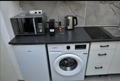 Cuisine ou kitchenette dans l'établissement Studio coquet proche de Lyon