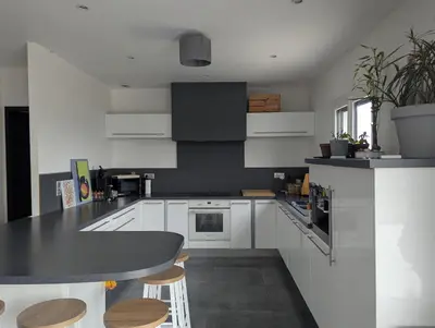 Cuisine ou kitchenette dans l'établissement Villa au calme avec vue imprenable