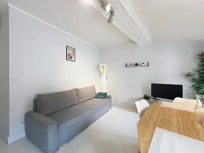 Télévision ou salle de divertissement dans l'établissement Cozy apartment Oullins metro B 100 m