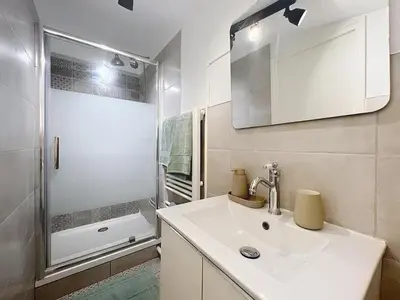 Salle de bains dans l'établissement Cozy apartment Oullins metro B 100 m