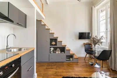 Cuisine ou kitchenette dans l'établissement Studio Design Part-Dieu Tête d'Or