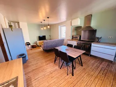 Cuisine ou kitchenette dans l'établissement Gîte de l'auberge