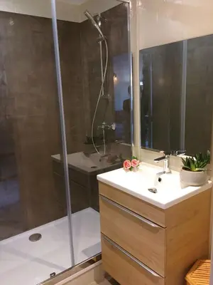 Salle de bains dans l'établissement Agréable T2 sur la colline de Fourvière, à deux pas du Vieux Lyon
