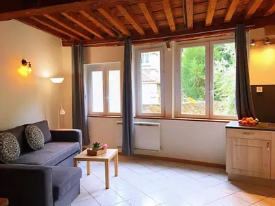 Coin salon dans l'établissement Agréable T2 sur la colline de Fourvière, à deux pas du Vieux Lyon