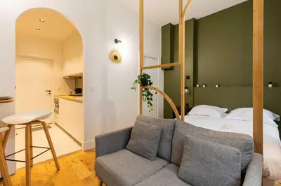 Un ou plusieurs lits dans un hébergement de l'établissement Cosy studio - 2P - Bellecour