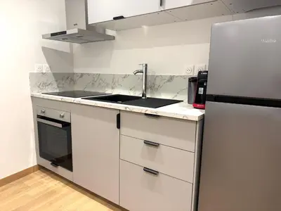 Cuisine ou kitchenette dans l'établissement L'harmonie