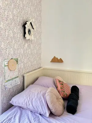 Un ou plusieurs lits dans un hébergement de l'établissement Appartement quai de Saône vue vieux Lyon Fourvière