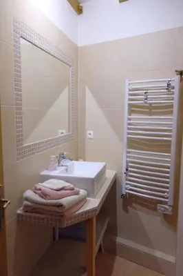 Salle de bains dans l'établissement Maison d'hôtes en Beaujolais