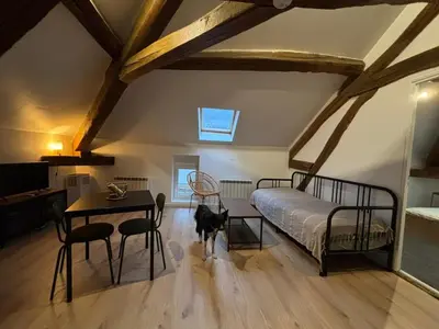 Un ou plusieurs lits dans un hébergement de l'établissement Appartement La Forêt Villebois 01