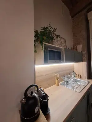 Cuisine ou kitchenette dans l'établissement Studio spacieux entièrement refait à neuf en plein centre-ville