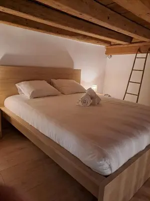 Un ou plusieurs lits dans un hébergement de l'établissement Studio spacieux entièrement refait à neuf en plein centre-ville
