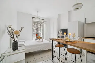 Un ou plusieurs lits dans un hébergement de l'établissement Superbe appartement, Chic et cosy en hypercentre